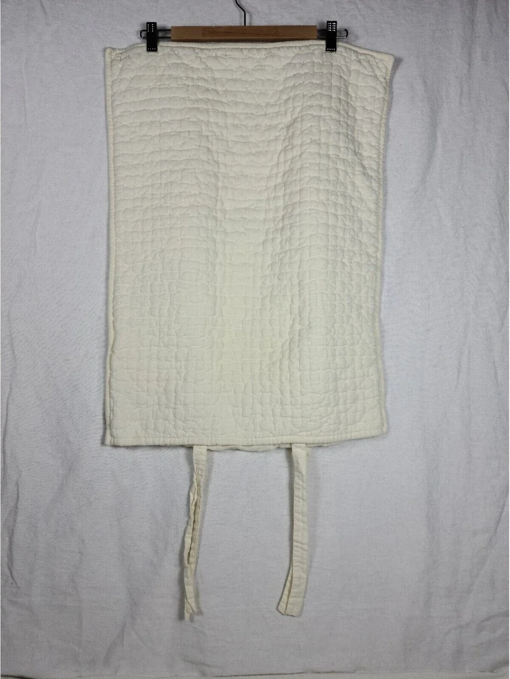 Pottery Barn Pick Stitch Cotton Cream Standard Pillow Sham 20×26